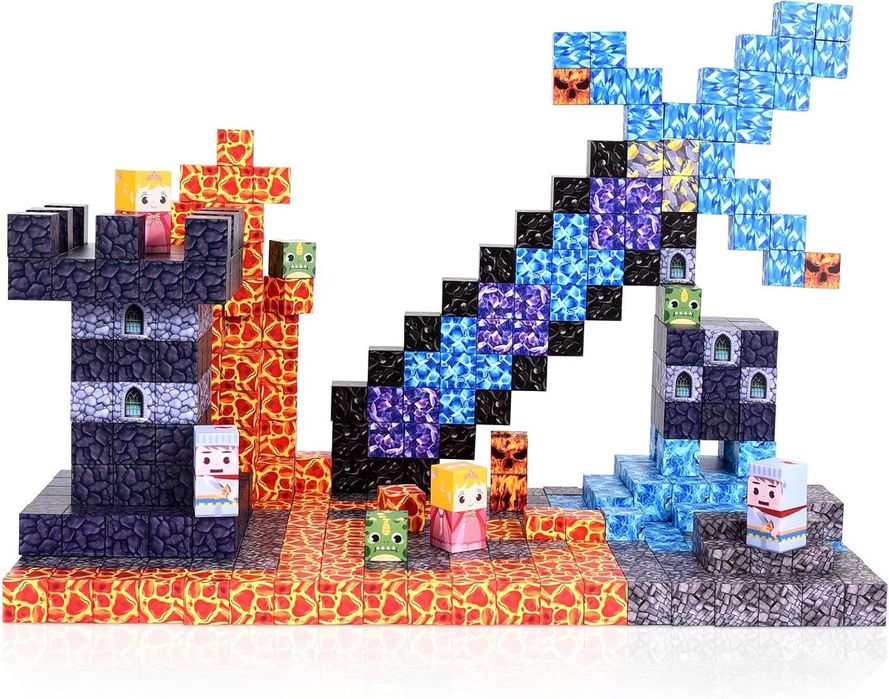 Магнитни строителни блокчета Minecraft за деца, 3+ години