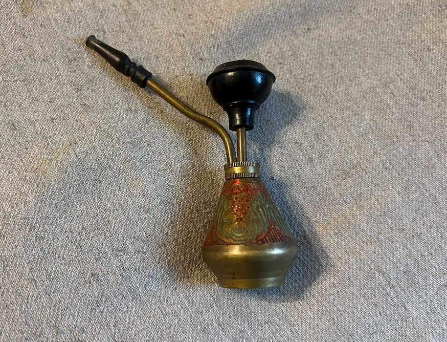 Pipa orientala veche alama cu decor manual miniature colectie raritate