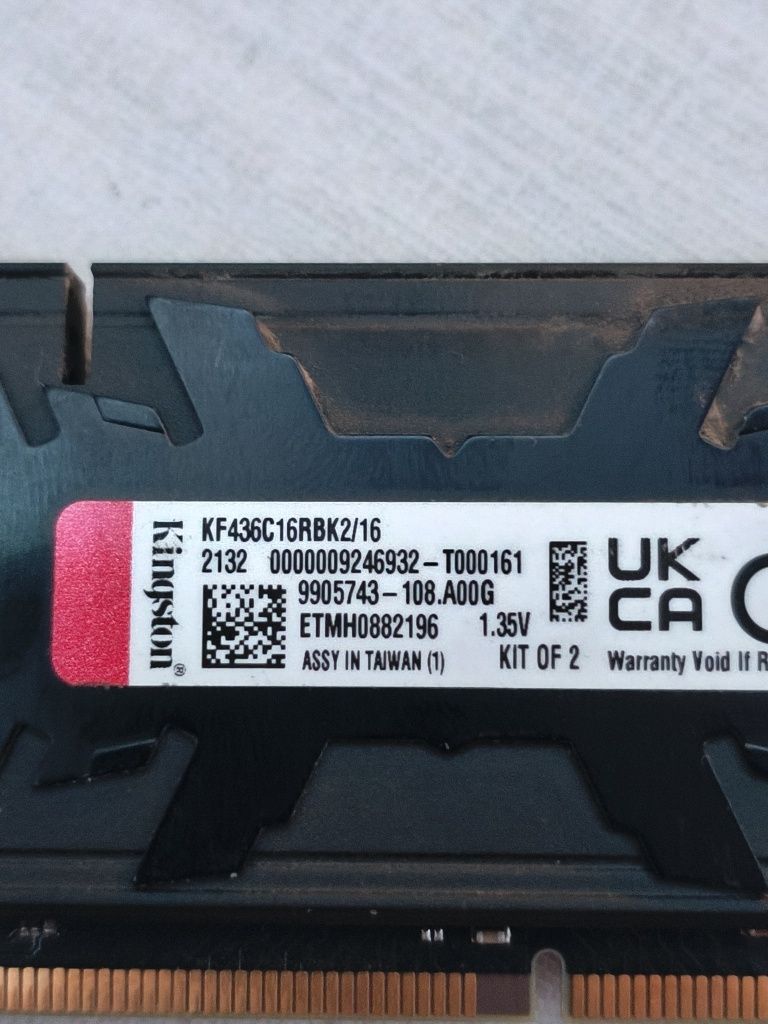 Ddr4 2x8gb 3600mhz cl16 kingston fury ranagate
