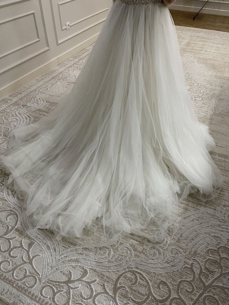 Итальянское свадебное красивое платье трансформер с кружевами