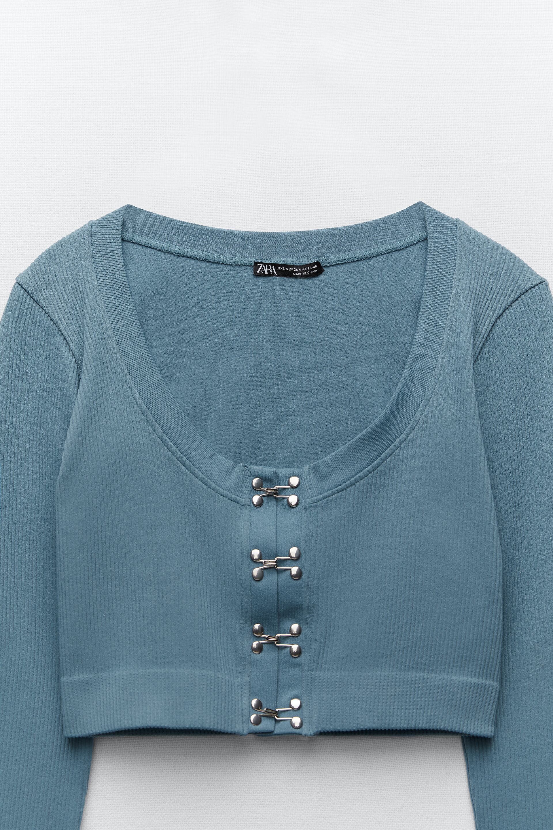 Zara Зара рипсен топ блуза M-L размер