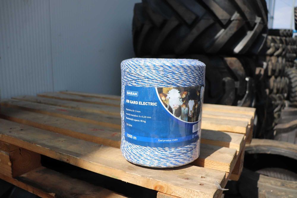 Rola fir Gard Electric albastru-alb fi 3mm 6x0.2mm 1000m pentru Vaci