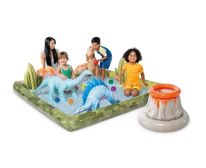 Надуваем център за игра Intex Jurassic Adventure, 201 х 201 см, PVC, 4