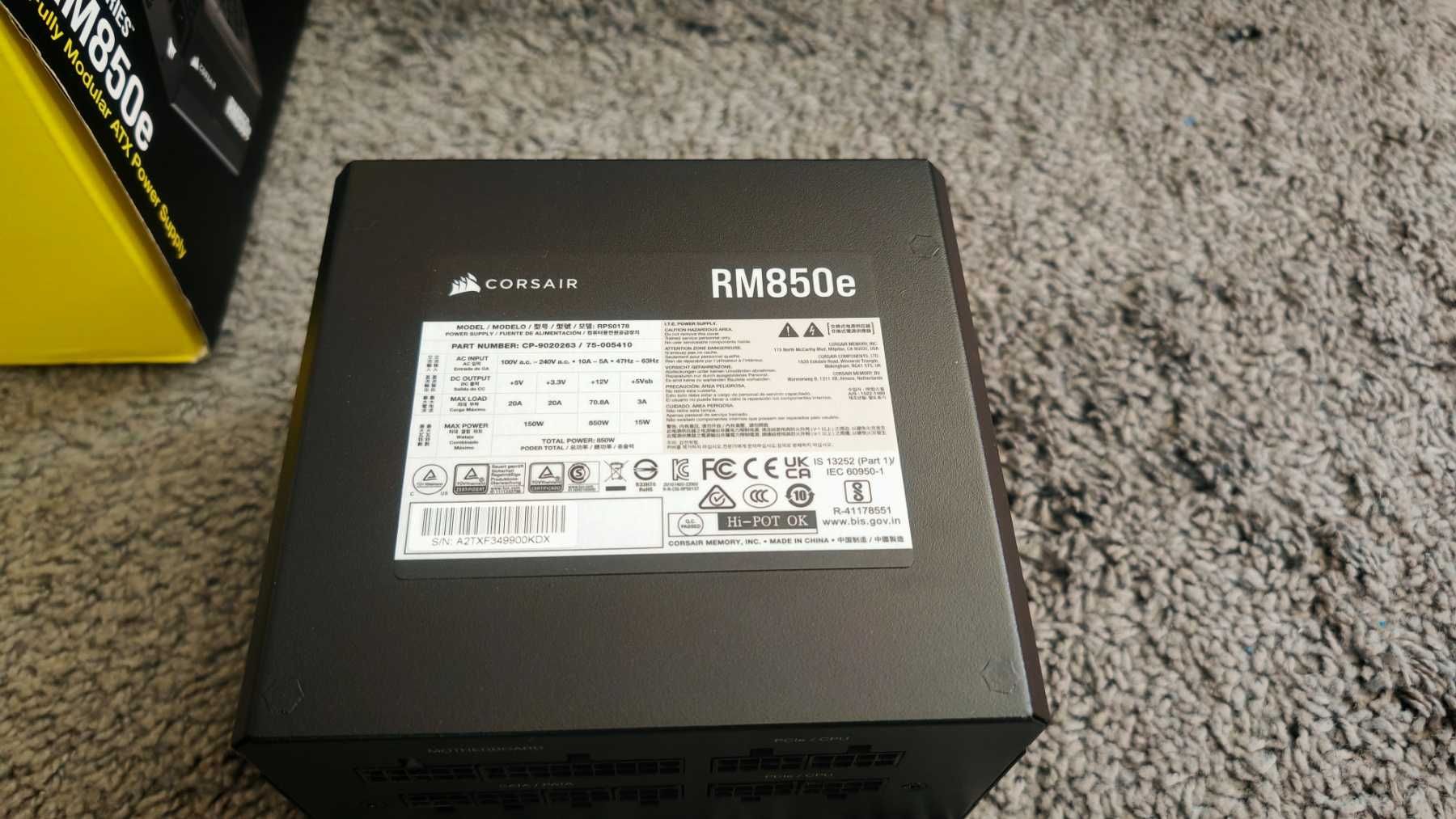 Захранване Corsair RM850e, 850W 80+ GOLD ATX3.0, Fully Modular
