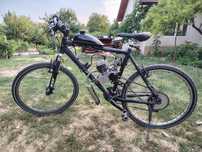 Bicicletă cu motor 80cc 2T, cadru aluminiu, stare perfectă funcționare