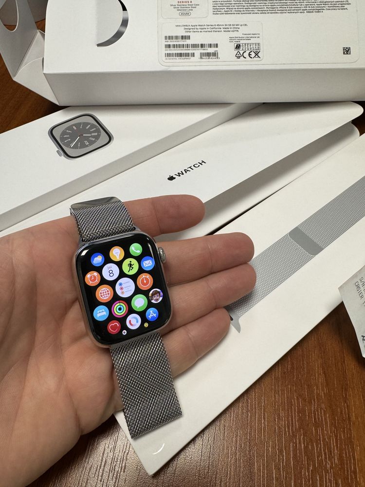 Apple watch 8 stainless steel cellular 45 mm fact-garantie