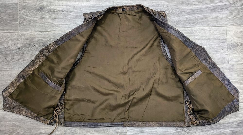 Vestă moto piele naturală, No Name, XXL