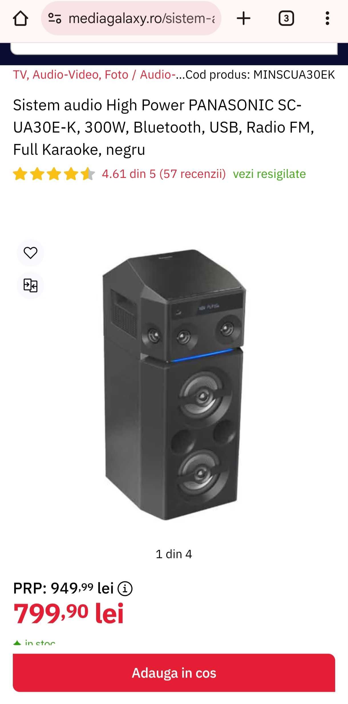 Boxa Panasonic SC UA 30E-K