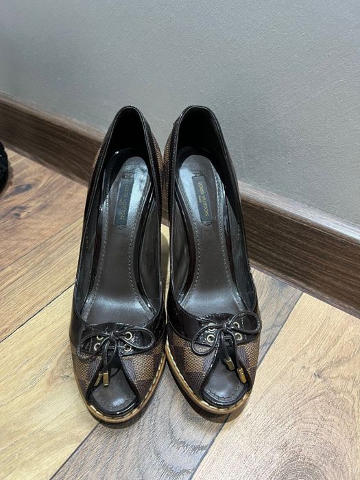 туфли Louis Vuitton Damier Ebene Peep Toe