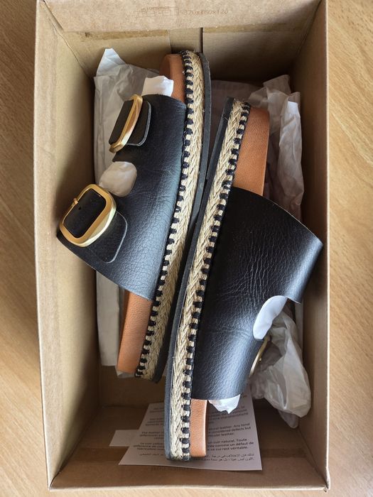 Papuci piele naturala cu catarama Steve Madden, nr 40
