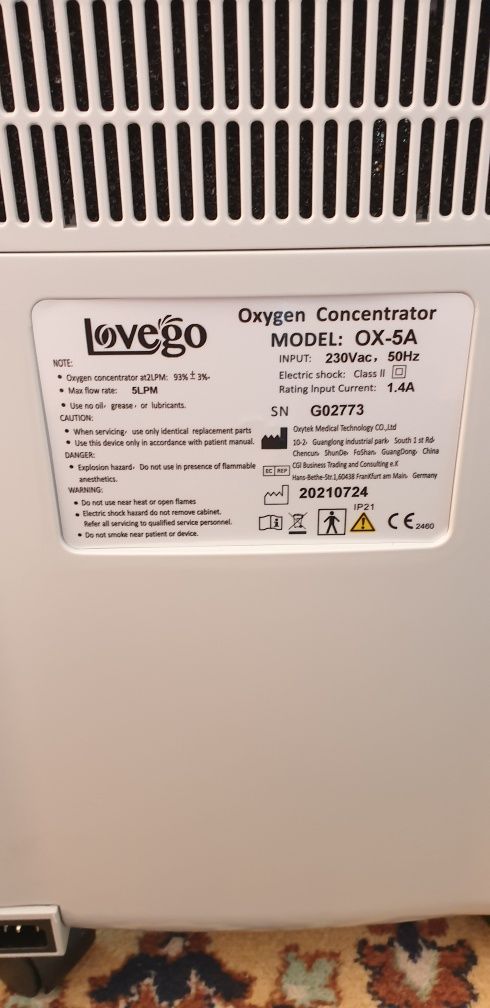 Concentrator oxigen