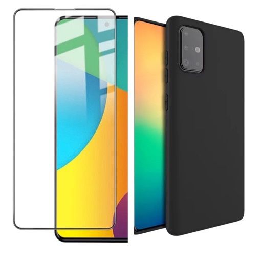 Husa Silicon + Folie Sticla Curbata 11D Samsung A52/A53/A54/A55/A56