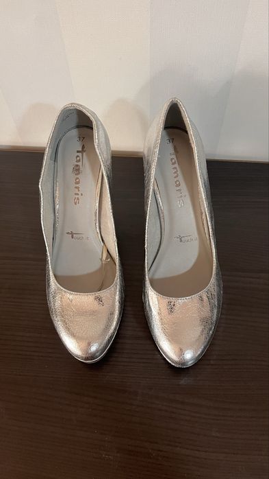 Парти обувки на ток Tamaris сребърни/37