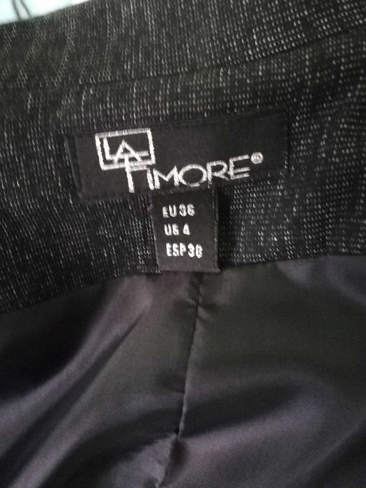 Дамски костюм от сако и панталон сиво Вискоза/полиестер/еластан 36