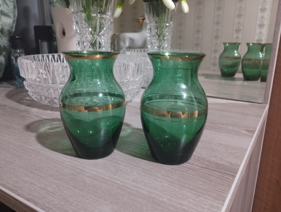 Вазочка из купоросного стекла СССР