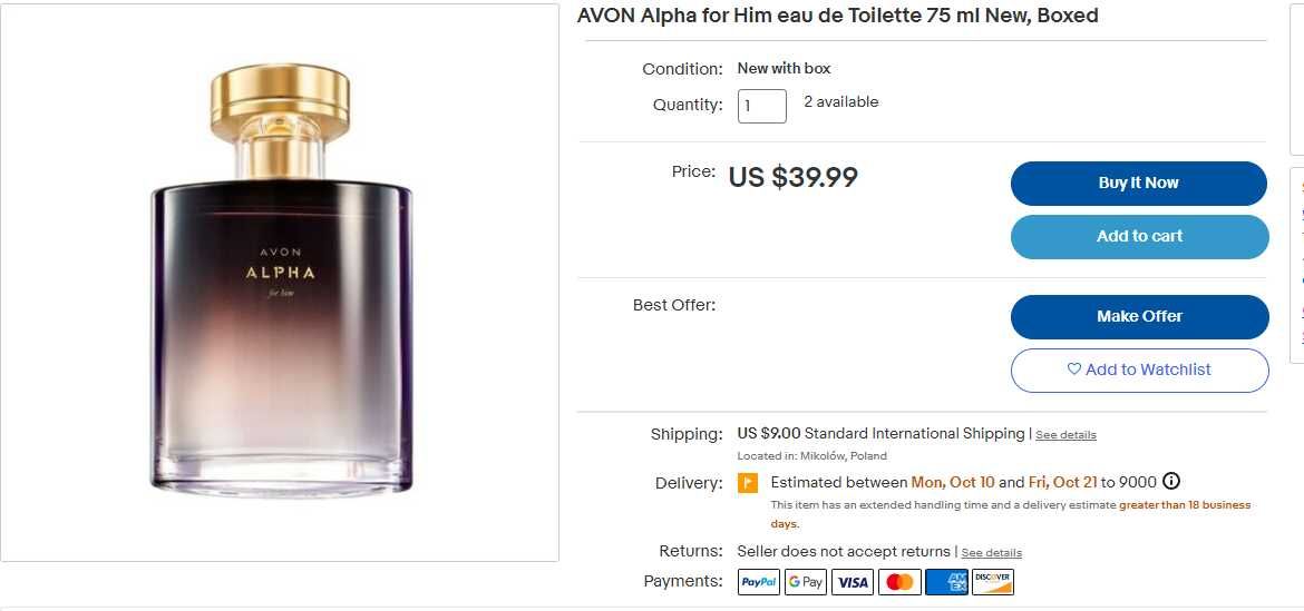 AVON Alpha for Him 75 ml