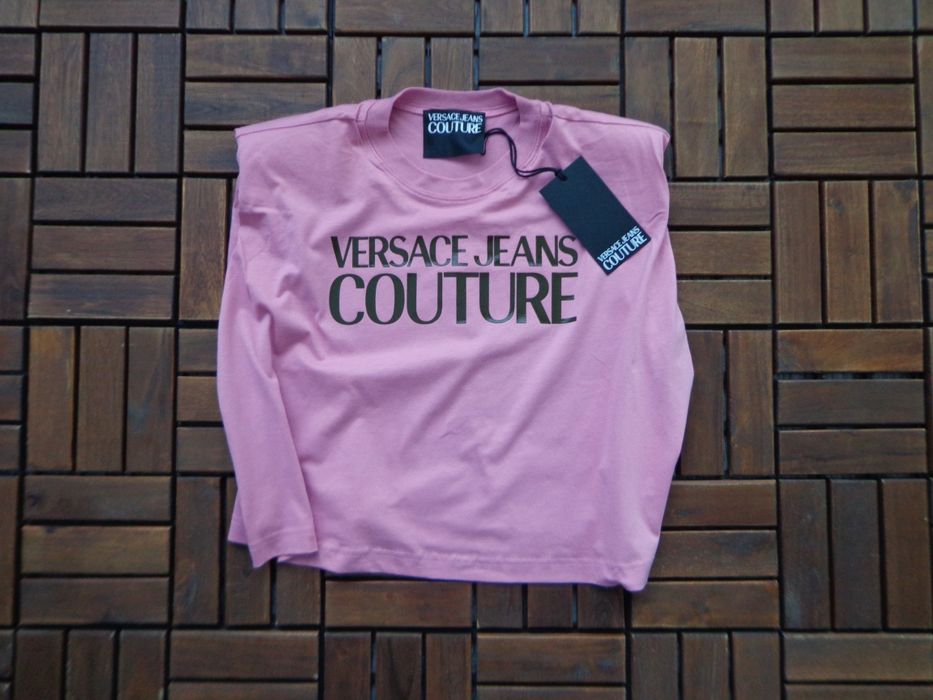 Дамска тениска Versace Jeans Couture logo print cropperd