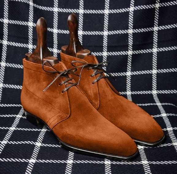 Ghete chukka 43 43.5 44 de lux GREVE NOI lucrate manual piele naturala