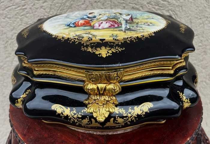Spectaculoasa caseta-portelan de Sèvres-cobalt-bronz-Franta