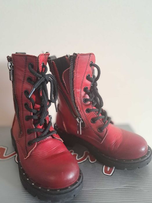 Детски боти бордо естествена кожа