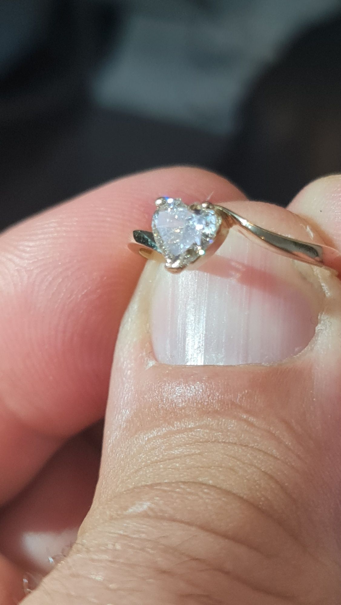 Inel logodna Diamant 0.53 ct VS2 inima SUPERB