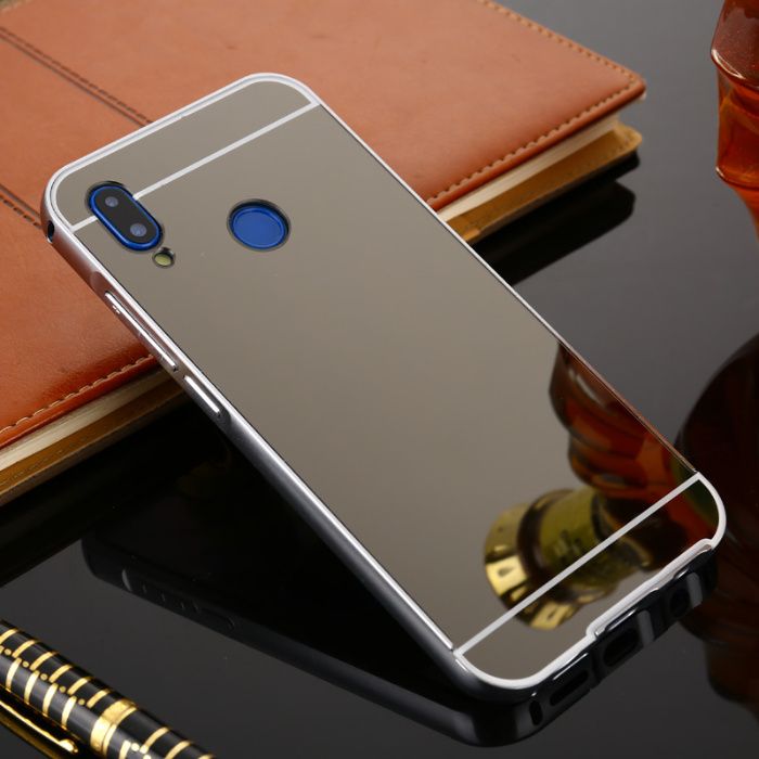 Husa / Bumper aluminiu + spate Oglinda pt Huawei P20, Honor 7, Honor 8