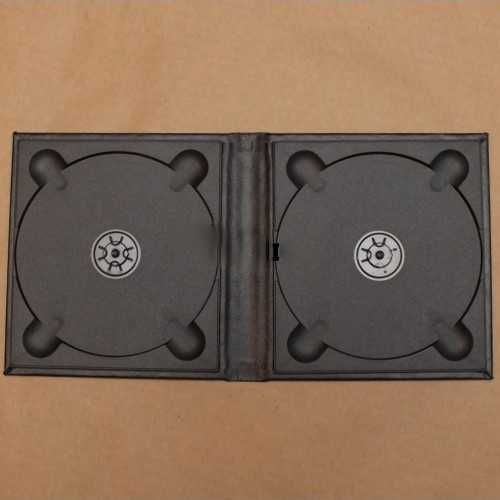 2 x Carcasa pentru 2 DVD din Piele Ecologica cu poza coperta, neagra