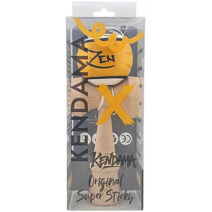Kendama X Originala, Zen, din Lemn, Super Sticky 18 cm auriu/alb/Negru