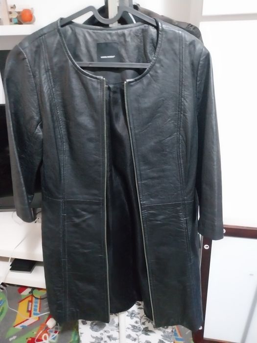 Jacheta lunga din piele