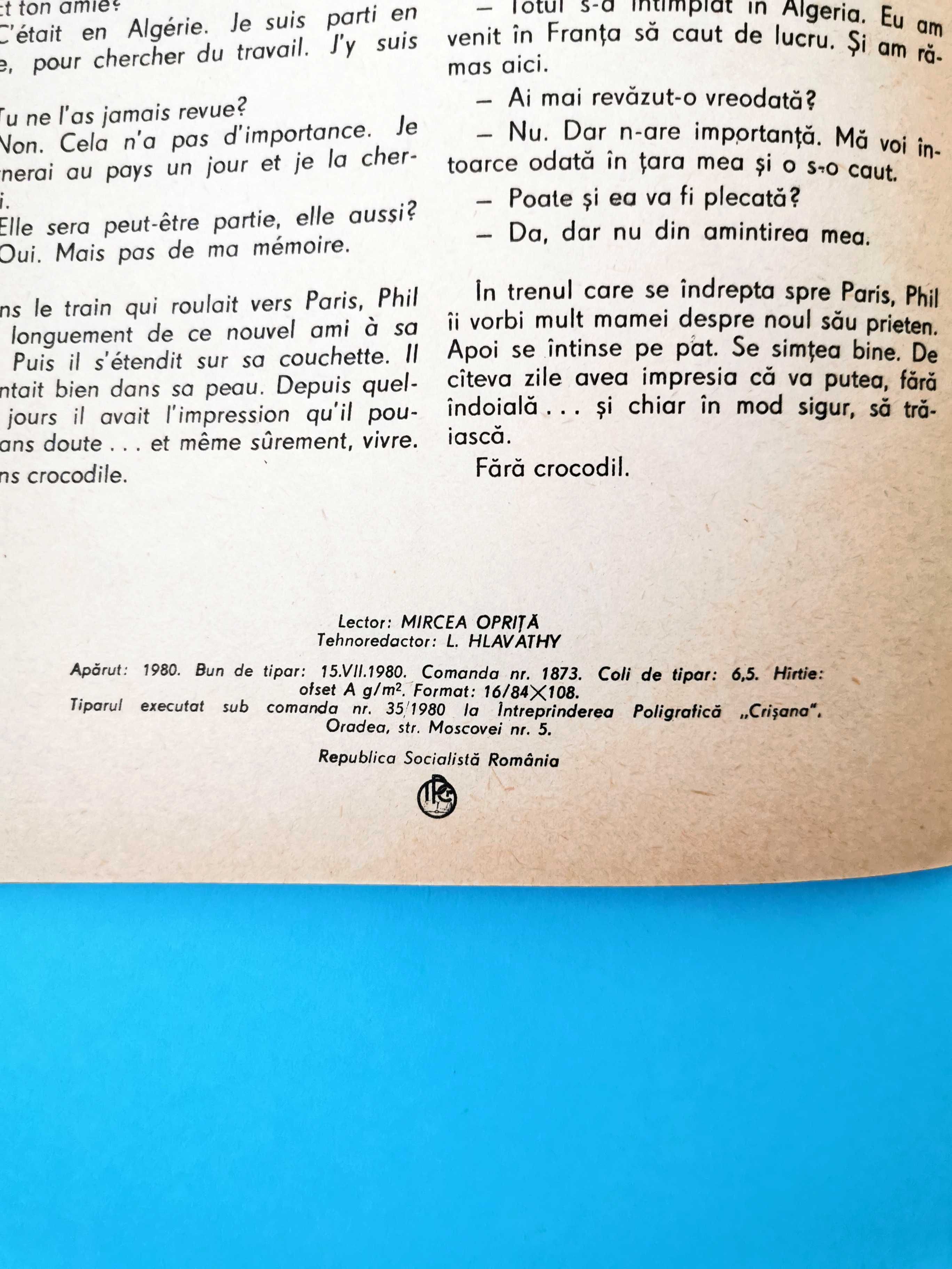 Carte veche vintage povesti Phil et le crocodile și crocodilul 1980