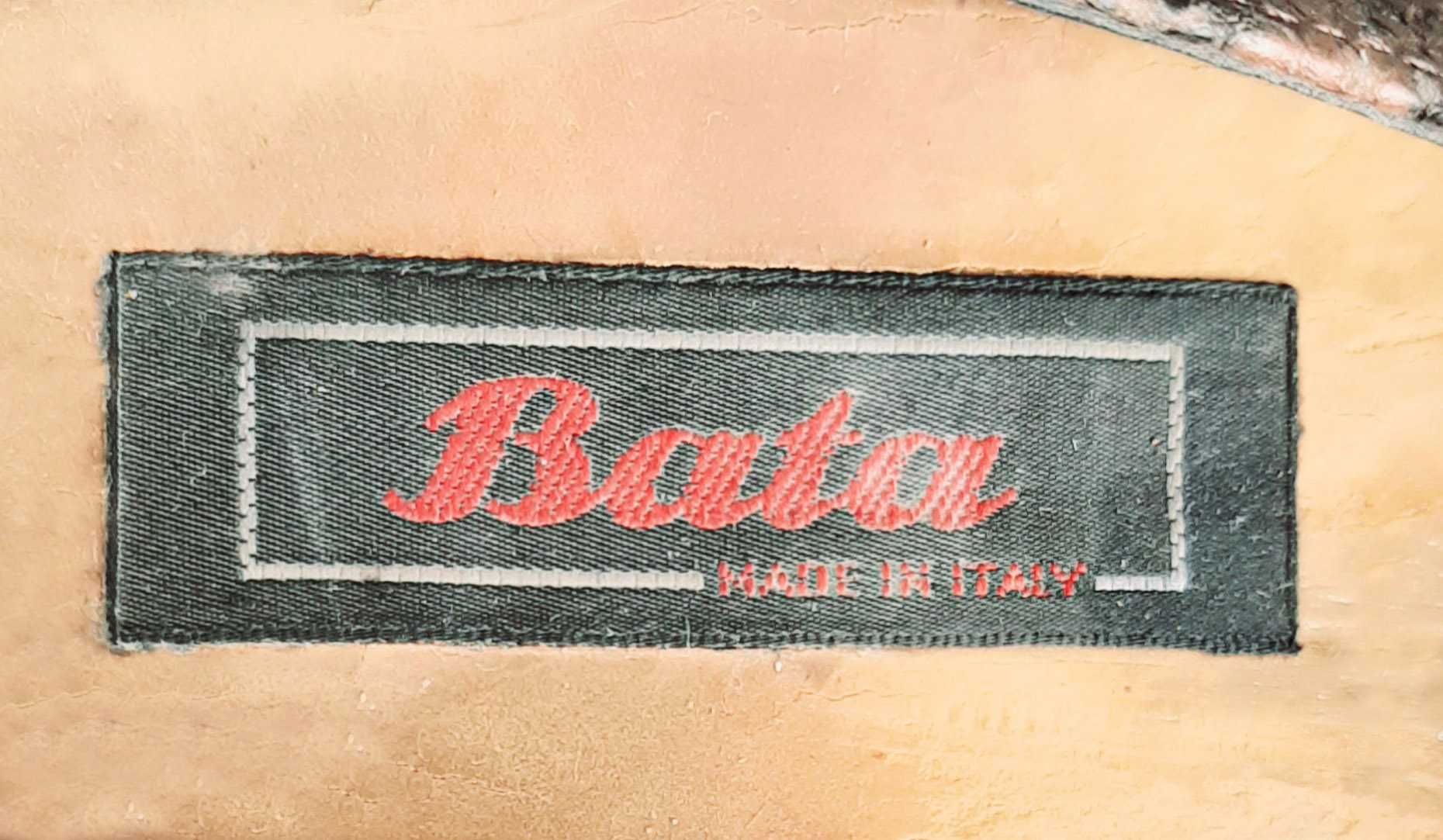 Италиански елегантни обувки Bata, нисък ток, естествена кожа