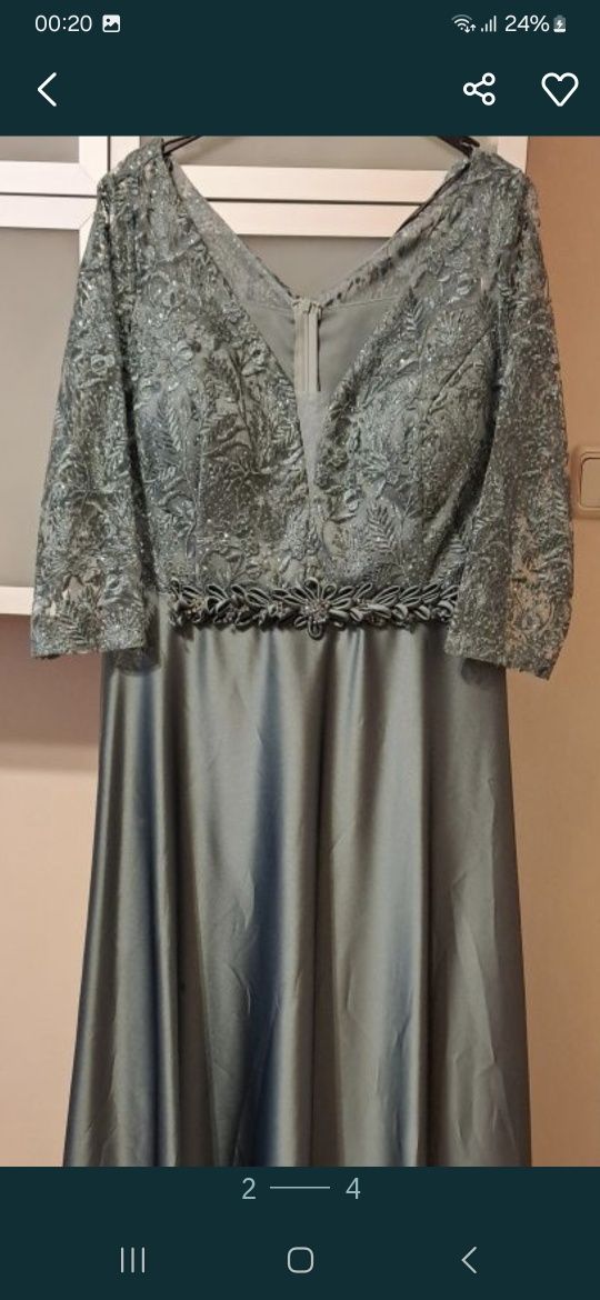 Rochie lunga de seara verde