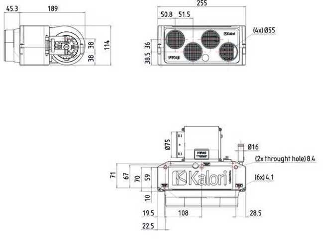 Aeroterma auto profesional Kalori COMPACT EVO1 KC, 4,3 kW, 24V