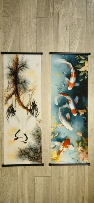 Vand 16 stampe asiatice superbe,din panza imprimata. Vezi 8 poze