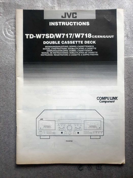Dublu deck JVC TD-W718 autoreverse cu dublă înregistrare