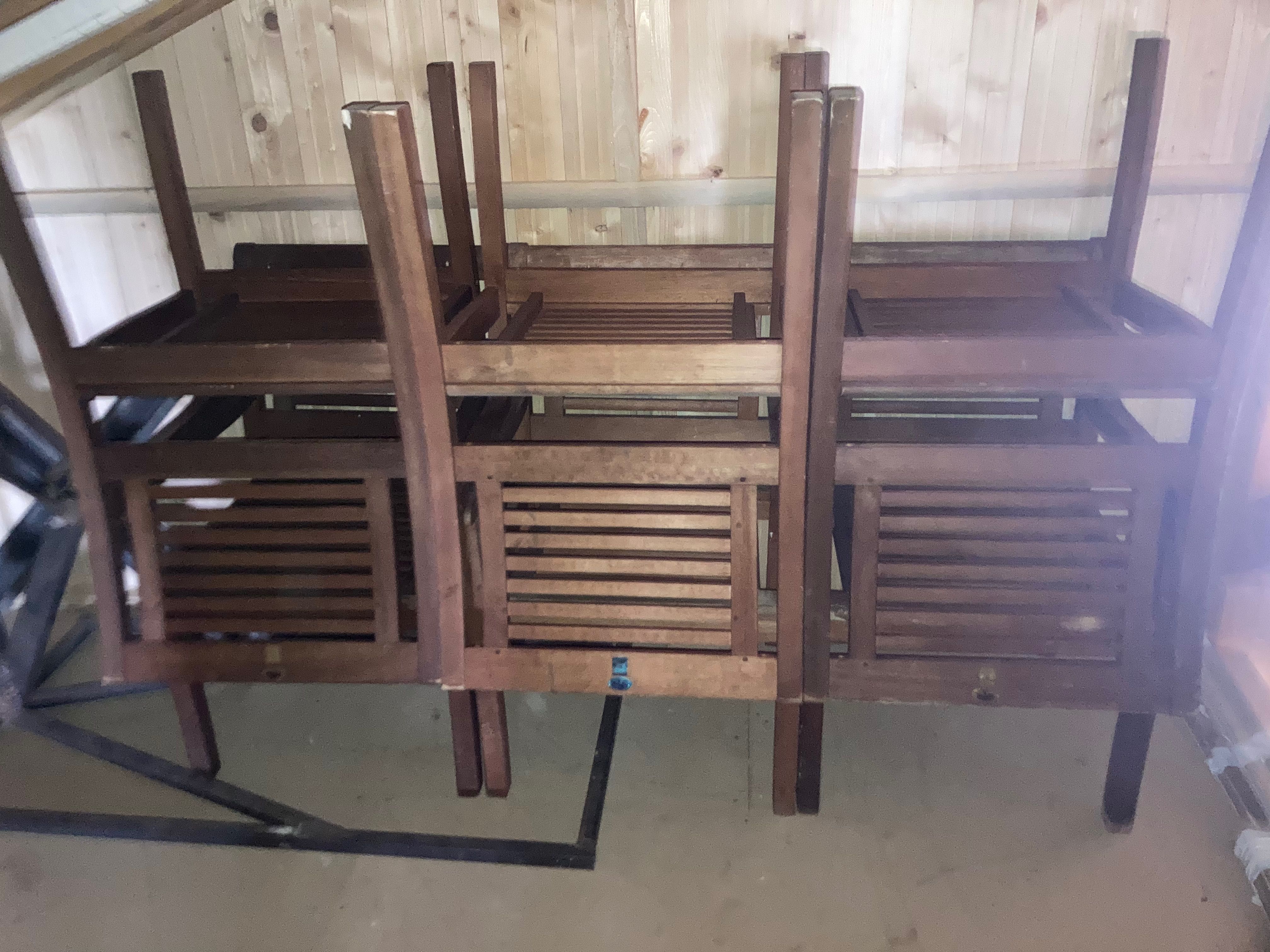 Set masa cu 6 scaune lemn masiv pt. gradina