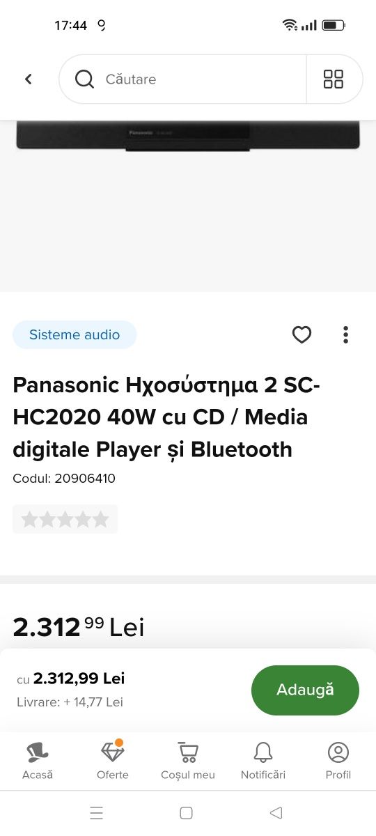 Panasonic SC HC 2020, sistem audio muzica, wifi, Bluetooth, usb, radio
