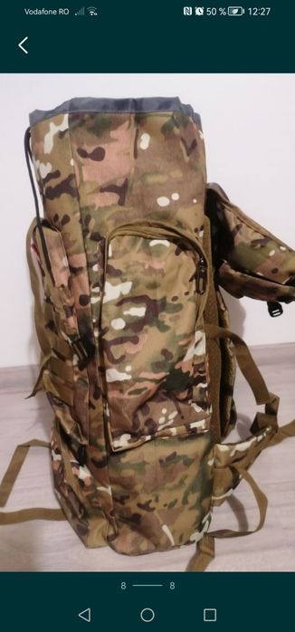 Rucsac camuflaj de munte de capacitate mare 80l, impermeabil, nou.