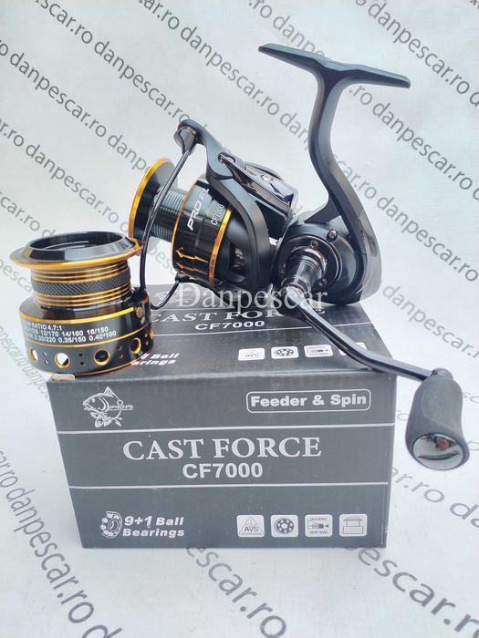 Mulineta Crap si Feeder PRO FL Cast Force CF7000 cu 2 TAMBURI METALICI