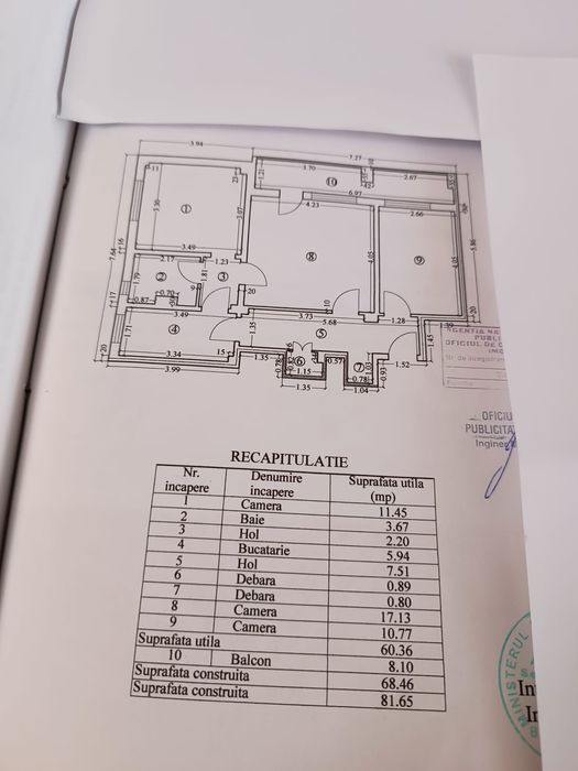 Vand apartament 3 camere, centru