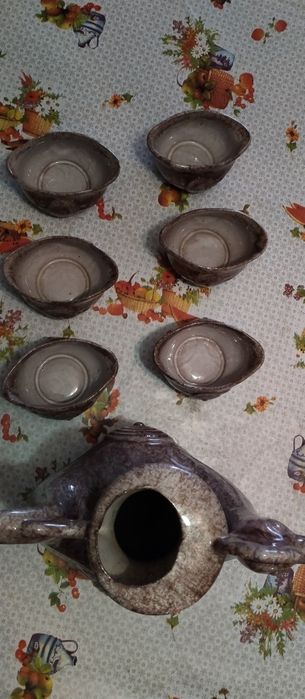 Керамичен комплект Кана с 6 чаши за вино,саке и др. питиета