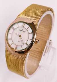 Ceas de dama Slim Skagen Denmark 564XSRR cu quartz, auriu roz.