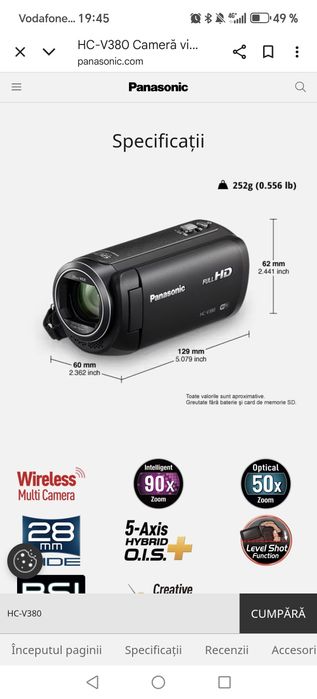 Camera Panasonic  v380