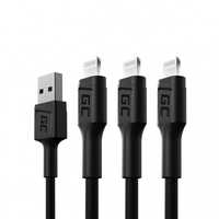 3x Cablu de Date USB la Lightning, 1.2 m, Fast Charging 2.4A, LED a...