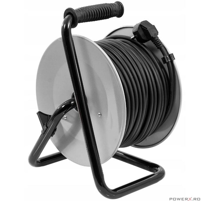 Rola prelungitor cablu cu cadru metalic, 40 metri 3 x 1,5 mm, Verke