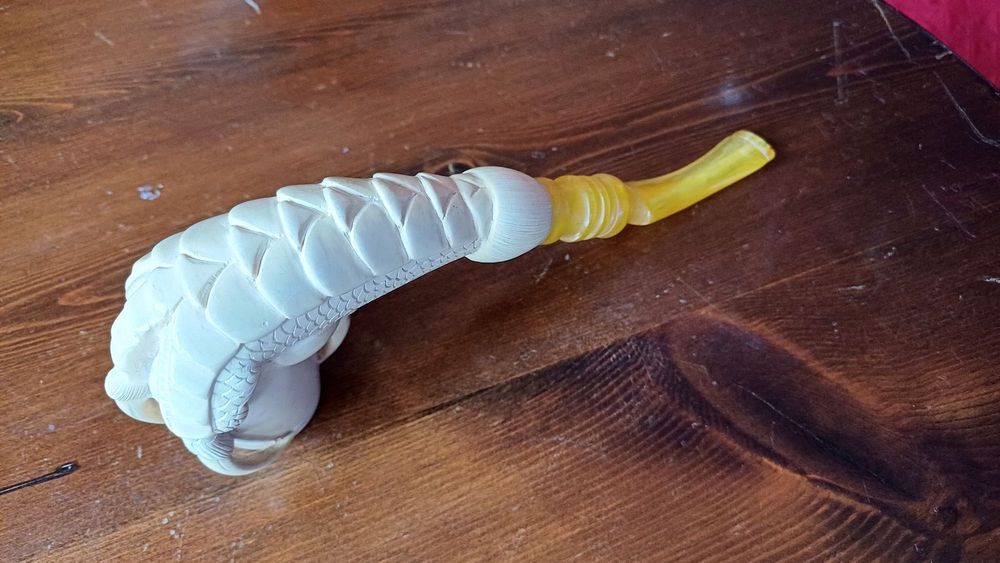 Vand Pipa "Meerschaum", model gheara vultur, "Eagle Claw" , Nefolosita