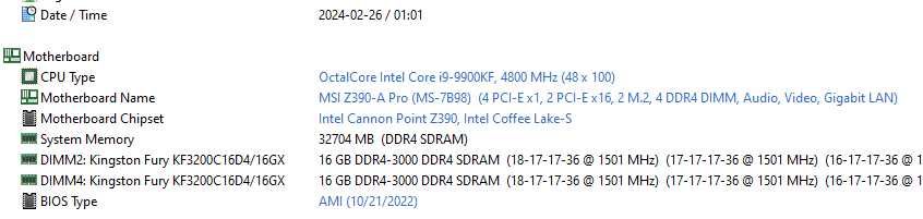 Kit i9 9900KF + MSI Z390 + 32GB RAM