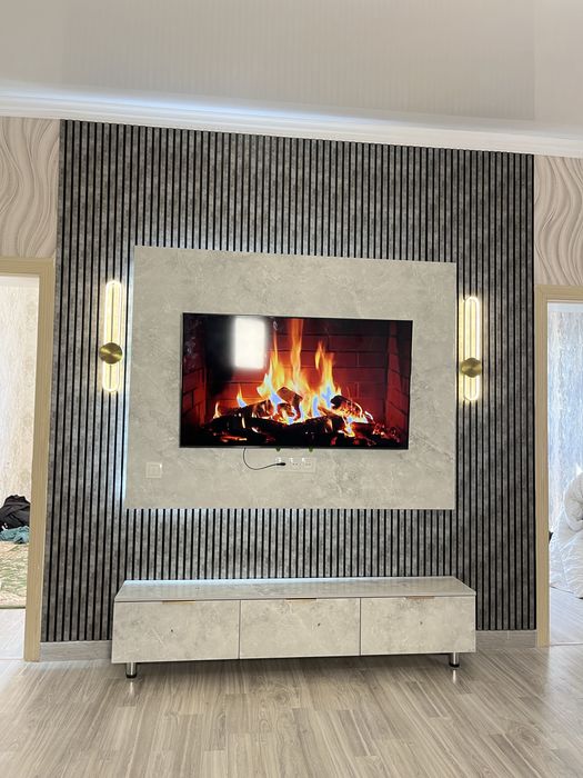 Гибкий мрамор,Тв зона установка