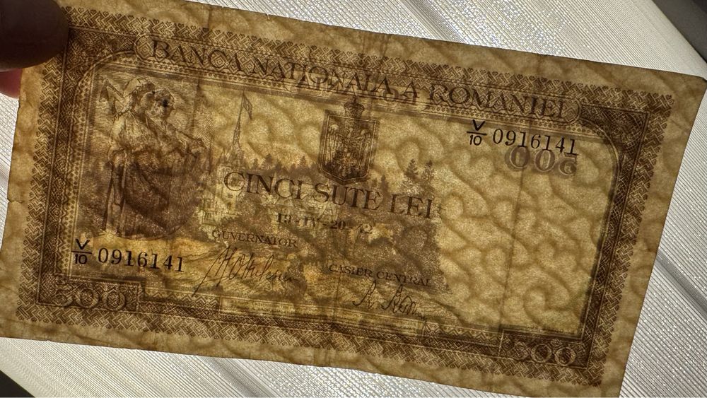 Vand Bancnota Regalista 500 lei Romania Mare 1942