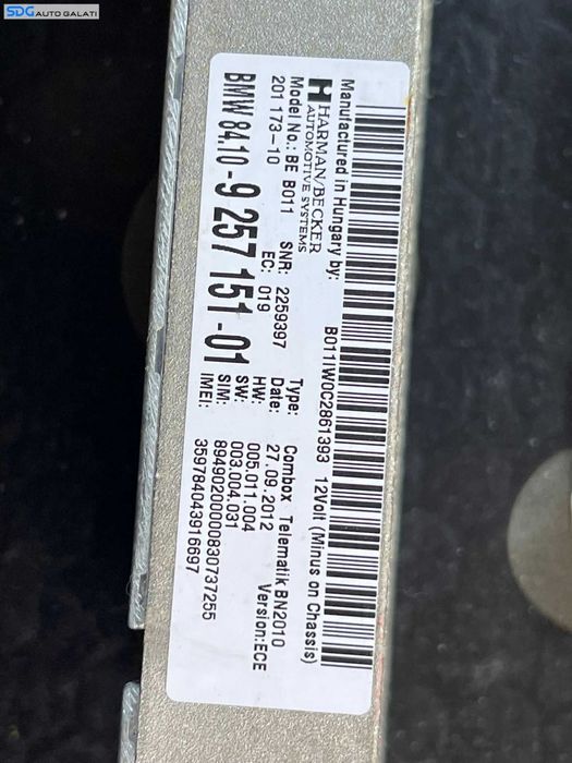 Modul Bluetooth BMW Seria 3 F30 F31 2011 - 2019 Cod 9257151 8410925715101 [C7498]